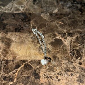 Elegant Silver and White Pendant Necklace